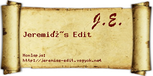 Jeremiás Edit névjegykártya