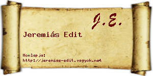 Jeremiás Edit névjegykártya